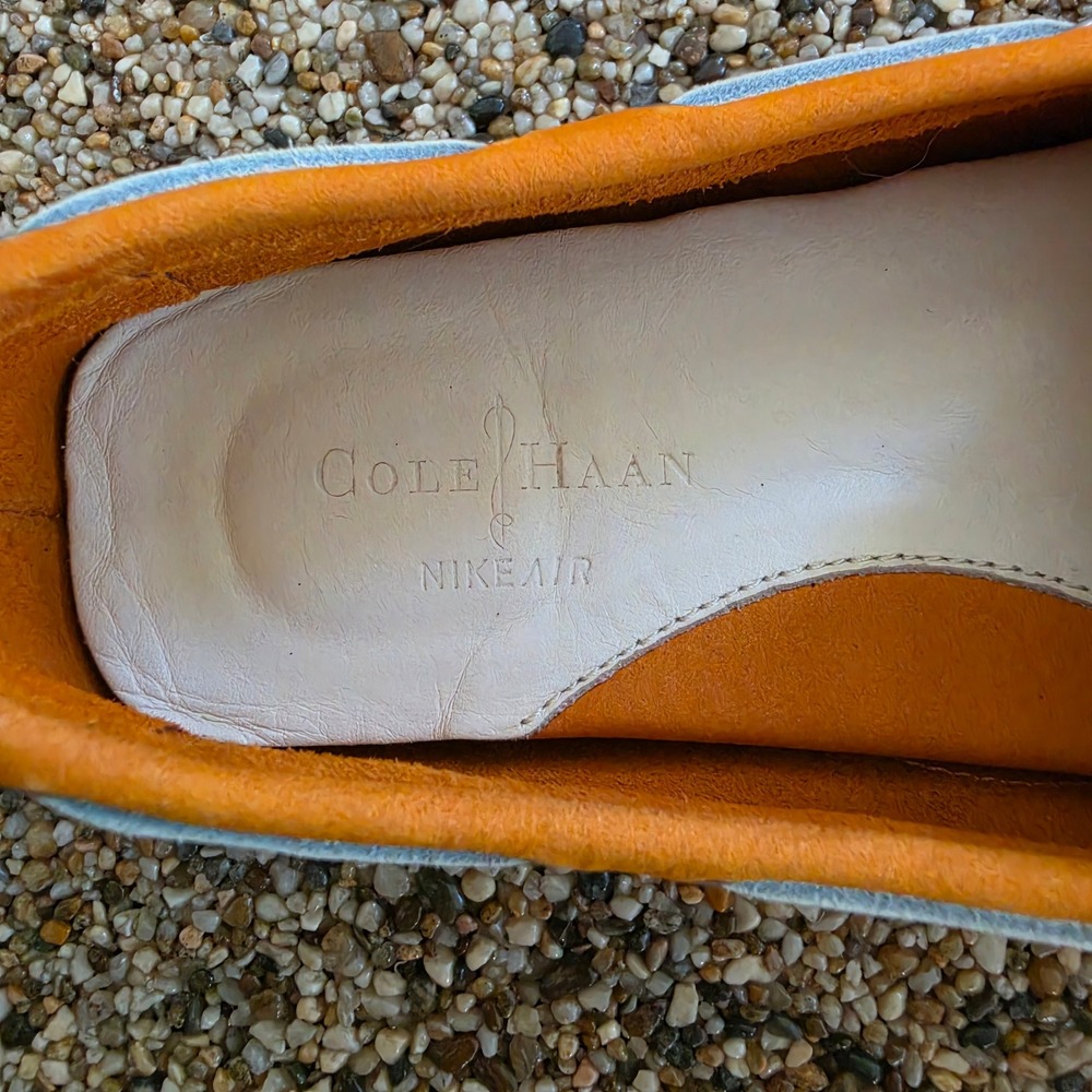 Cole Haan Nike Air Orange Leather Driving Moccasins Loafers D39810 Womens 7.5B - Picture 2 of 13